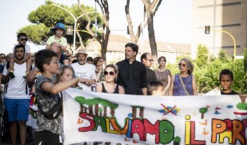 manifestazione per salvare il parco di centocelle, don stefano cascio, 9 luglio 2023